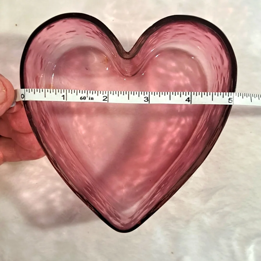 3 Glass Heart Dishes
